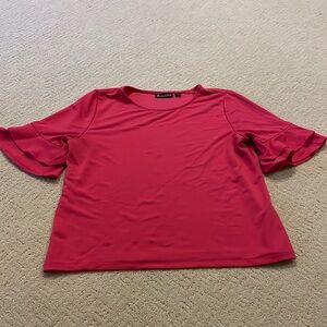 7th Avenue Design Studio New York & Company pink bell-sleeve blouse. Size M.
